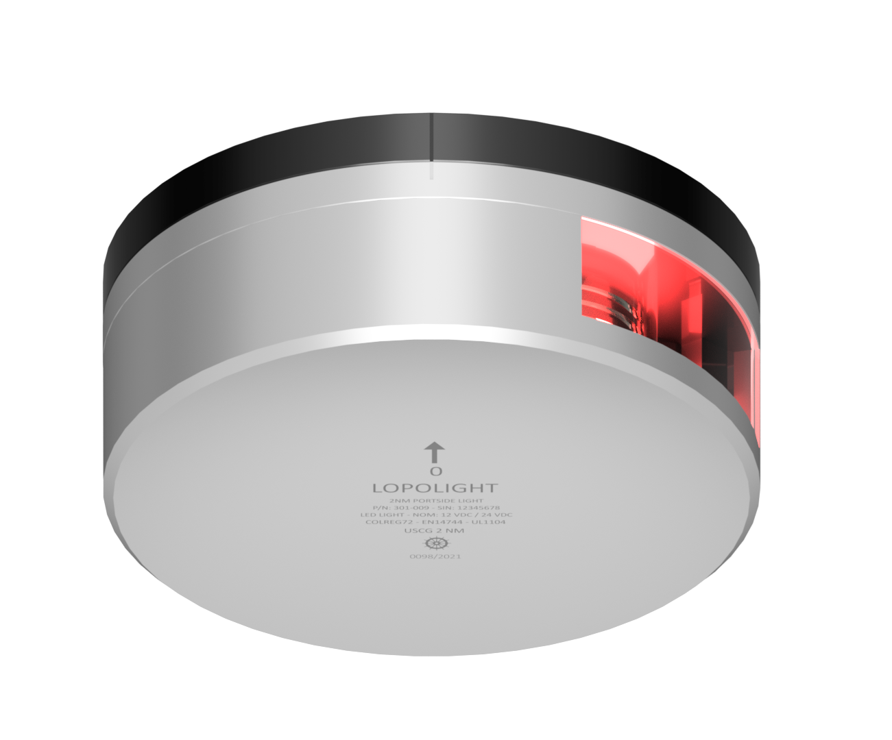 2nm 112,5° Red, port, sgl, upside/down w/FB base 2nm 112,5° Red, port, sgl, upside/down w/FB base